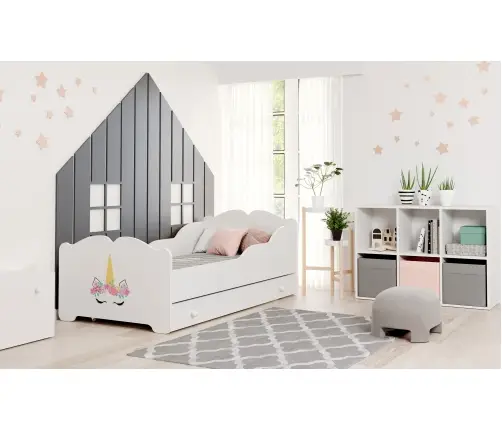 Детская кровать Anna 160x80 с ящиком Рог единорога