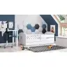 Vaikiška lova LUK 160x80 su stalčiumi ir čiužiniu Blue Teddy Bear