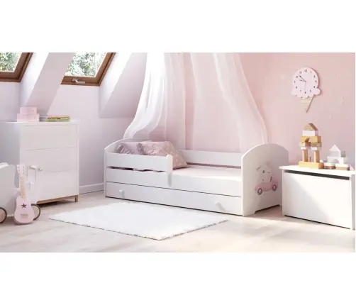 Bērnu gulta LUK ar atvilktni un matraci 160x80 Cat