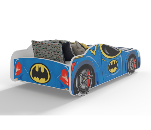 Bērnu gulta Batman Car II 140x70 cm ar matraci – zila