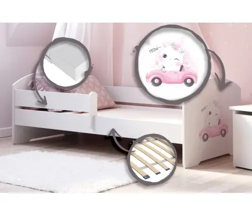 Children's Bed LUK 140x70 with Side Rail and Mattress KOT