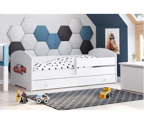 Lastevoodi LUK sahtliga ja madratsiga 140x70 Racing car