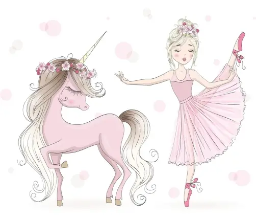 FALA lastevoodi 140x70 turvapiirega Girl with unicorn