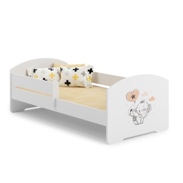 Детская кровать LUK 140x70 с бортиком и матрасом Elephant