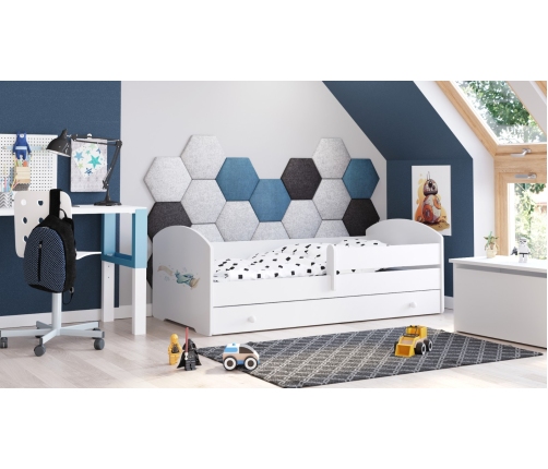 Kids Bed LUK 160x80 with Drawer and Mattress Airplane