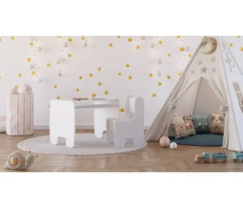 Bērnu galda un krēslu komplekts white Bērnu galda un krēslu komplekts white