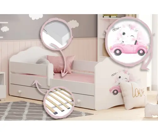 Bērnu gulta FALA 160x80 ar atvilktni Cat