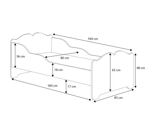 Children's Bed ANNA 160x80 with Drawer Elephant