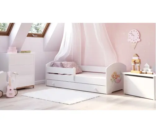 Bērnu gulta LUK 140x70 ar atvilktni un matraci Mermaid