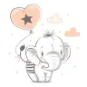 Children's bed FALA 160x80 with drawer Baby elephant
