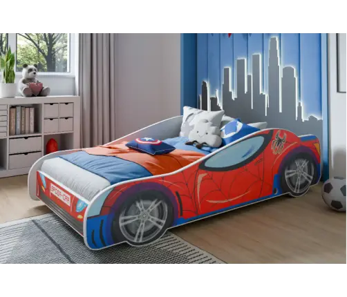 Children's Spider Car II Bed 140x70 with Mattress