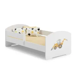 Children's Bed LUK 140x70 with Side Rail and Mattress Excavator