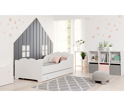 Bērnu gulta Anna 160x80 ar atvilktni Balta