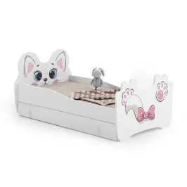 Детская кровать Pink Cat 140x70 с ящиком и матрасом