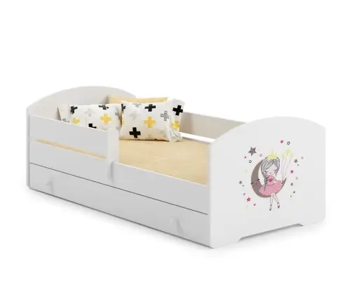 Vaikiška lova LUK 140x70 su stalčiumi ir čiužiniu Sleeping princess