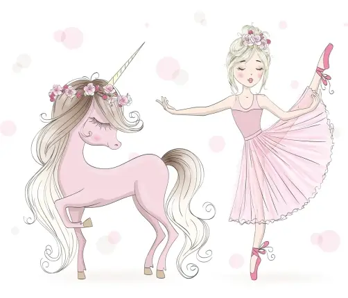 Lastevoodi Luk madratsi ja turvapiirdega 164 cm x 85 cm x 63 cm Girl with unicorn