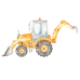 Детская кровать LUK 140x70 с ящиком и матрасом Excavator