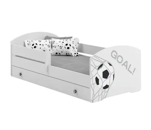 Детская кровать LUK с ящиком и матрасом 140x70 Football