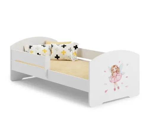 Детская кровать LUK 140x70 с бортиком и матрасом Girl with wings