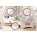 Lastevoodi Pink Cat 140x70 koos madratsiga
