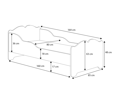 Детская кровать ANNA 160x80 белая с матрасом