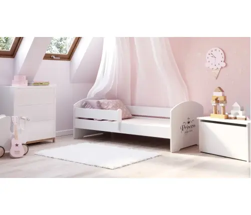 Children's Bed LUK 140x70 with Side Rail and Mattress Princess