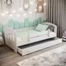 Lastevoodi FELIX 160x80 sahtli, madratsi ja turvapiirdega, valge
