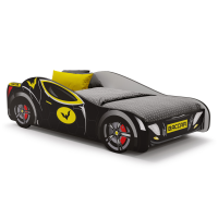 Children’s Bed Car II Batman Black with Mattress 150 cm x 74 cm x 44 cm, Batman Car