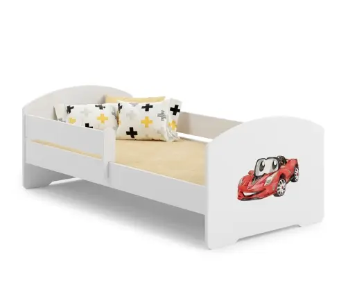 Children's Bed Luk with Mattress and Safety Barrier 164 cm x 85 cm x 63 cm 160x80 Racing car