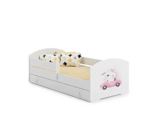 Bērnu gulta LUK ar atvilktni un matraci 160x80 Cat