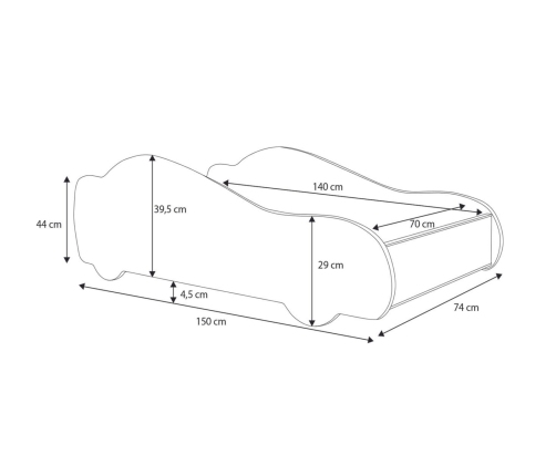 Детская кровать Batcar 140x70 с матрасом – Speed