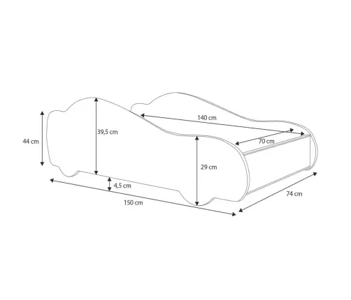 Bērnu gulta Batcar 140x70 ar matraci – Speed