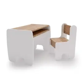 Детский стол и стулья комплект white/oak craft gold colour