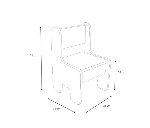Bērnu galda un divu bērnu krēslu komplekts white/oak craft gold colour
