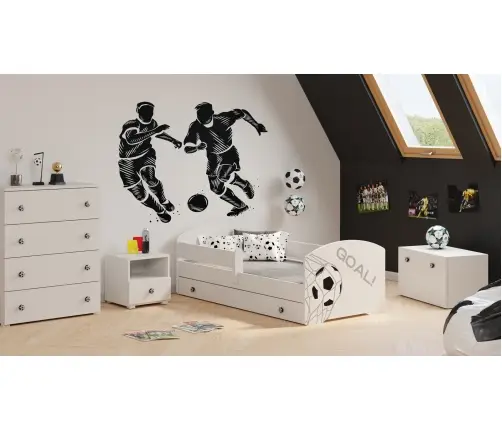 Детская кровать LUK с ящиком и матрасом 140x70 Football