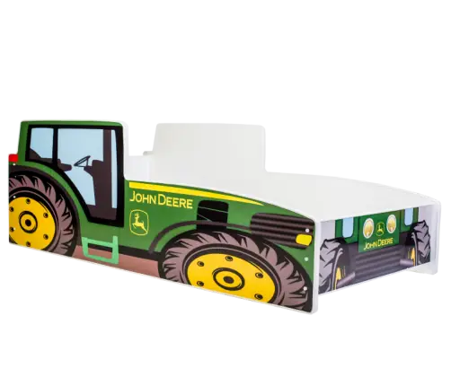 RIKO Kids Green Car Bed with Mattress 140x70