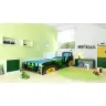 RIKO Kids Green Car Bed with Mattress 140x70