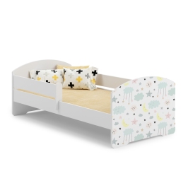 Детская кровать Luk с матрасом и защитным бортиком 164 см x 85 см x 63 см Stars