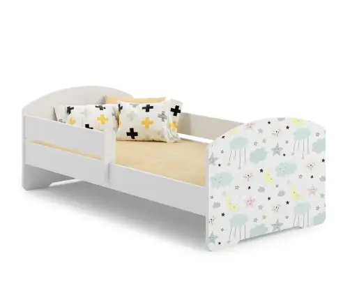 Vaikiška lova Luk su čiužiniu ir apsaugine tvorele 164 cm x 85 cm x 63 cm Stars