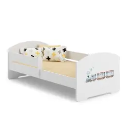 Детская кровать Luk с матрасом и защитным бортиком 164 см x 85 см x 63 см Train