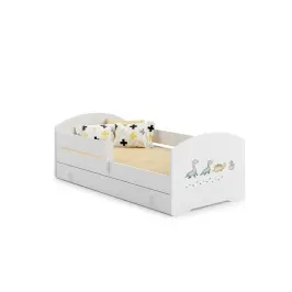 Kids Bed LUK with Drawer and Mattress 140x70 Dinosaurs
