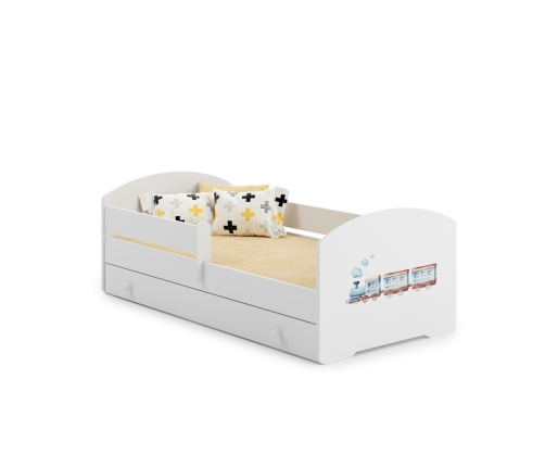 Kids Bed LUK 140x70 with Drawer and Mattress Train