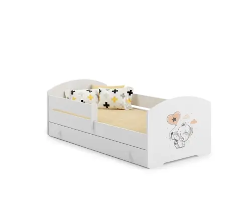 Vaikiška lova LUK 140x70 su stalčiumi ir čiužiniu Baby elephant