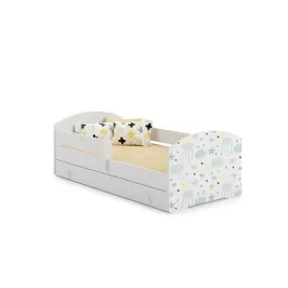 Kids Bed LUK with Drawer and Mattress 140x70 Stars