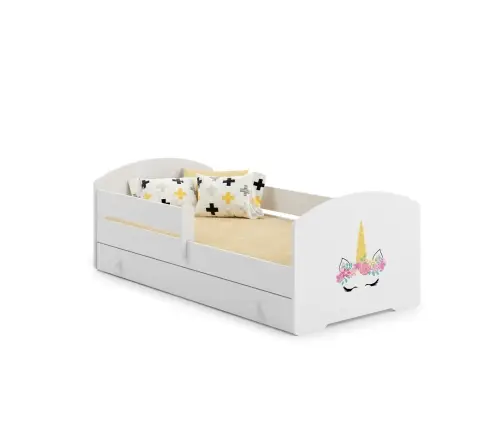 Bērnu gulta LUK 140x70 ar atvilktni un matraci Unicorn horn
