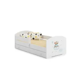 Vaikiška lova LUK 160x80 su stalčiumi ir čiužiniu Blue Teddy Bear