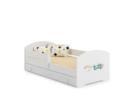 Kids Bed LUK 160x80 with Drawer and Mattress Airplane