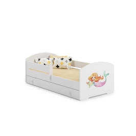 Kids Bed LUK with Drawer and Mattress 160x80 Mermaid