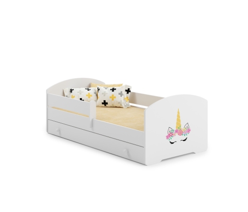 Bērnu gulta LUK ar atvilktni un matraci 160x80 Unicorn horn