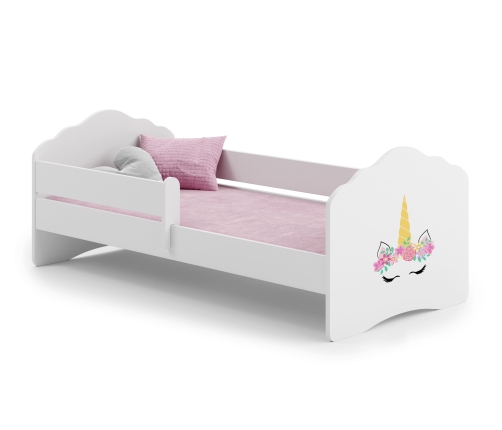 Bērnu gulta FALA ar drošības barjeru 160x80 Unicorn horn